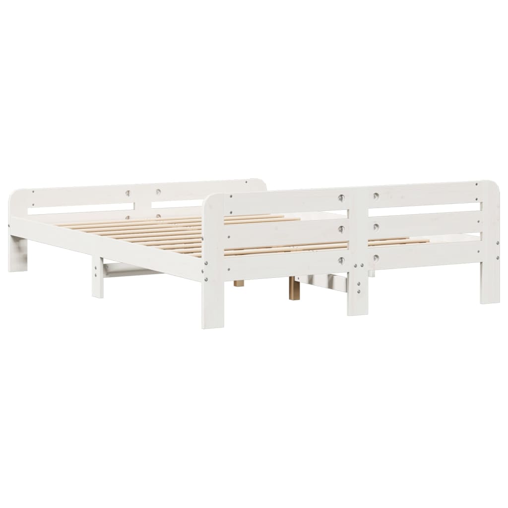 Bedframe zonder matras massief grenenhout wit 140x200 cm is nu te koop bij PeponiXL, paradijselijk wonen!