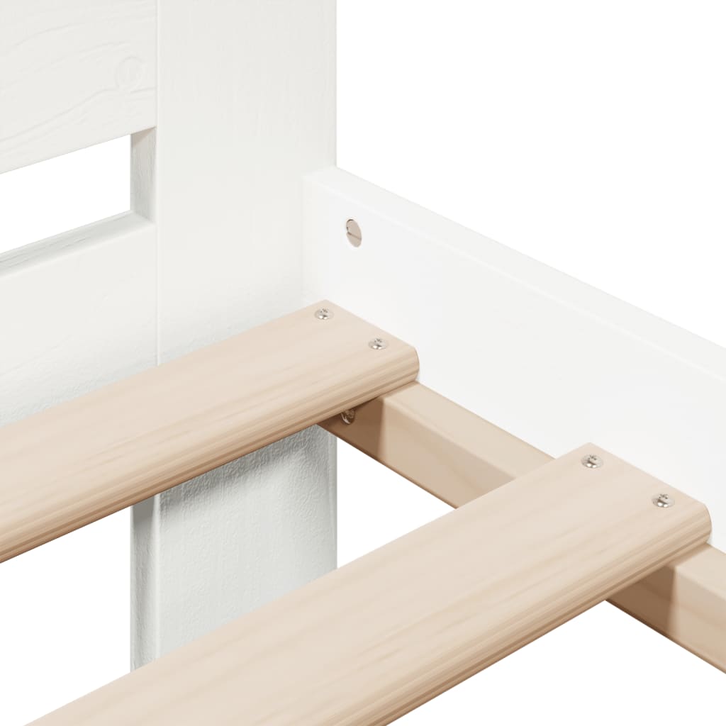 Bedframe zonder matras massief grenenhout wit 140x200 cm is nu te koop bij PeponiXL, paradijselijk wonen!