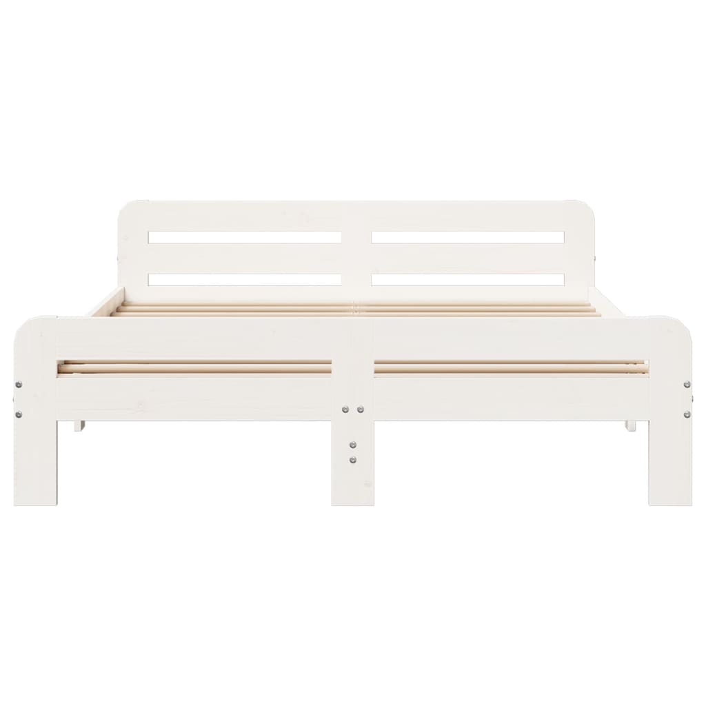 Bedframe zonder matras massief grenenhout wit 140x190 cm is nu te koop bij PeponiXL, paradijselijk wonen!
