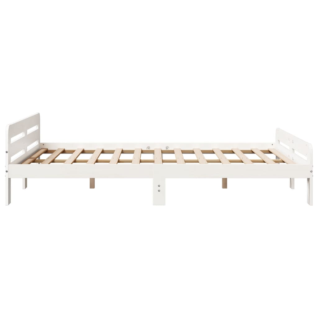 Bedframe zonder matras massief grenenhout wit 140x190 cm is nu te koop bij PeponiXL, paradijselijk wonen!