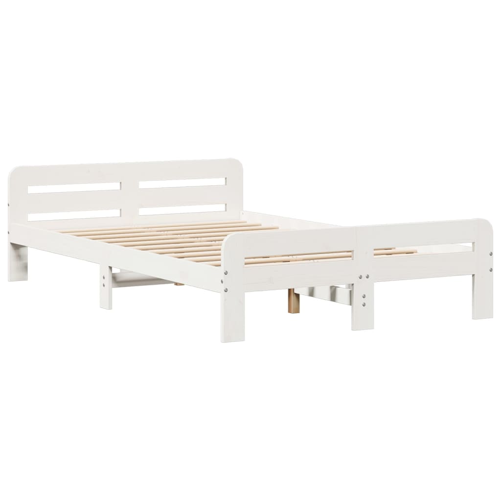 Bedframe zonder matras massief grenenhout wit 135x190 cm is nu te koop bij PeponiXL, paradijselijk wonen!