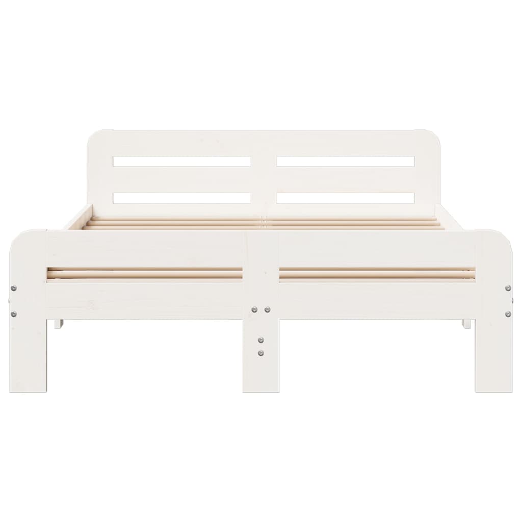 Bedframe zonder matras massief grenenhout wit 135x190 cm is nu te koop bij PeponiXL, paradijselijk wonen!