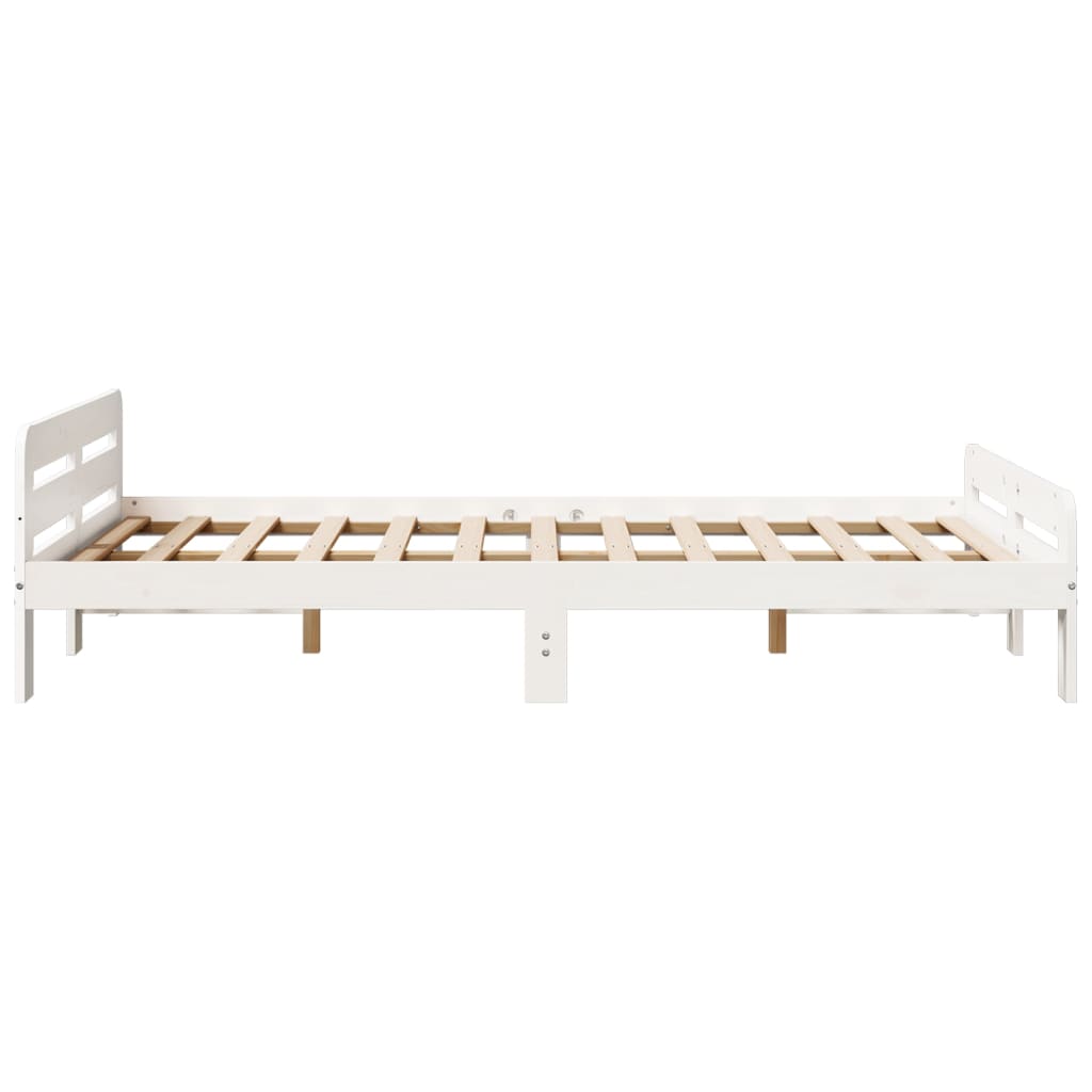 Bedframe zonder matras massief grenenhout wit 135x190 cm is nu te koop bij PeponiXL, paradijselijk wonen!