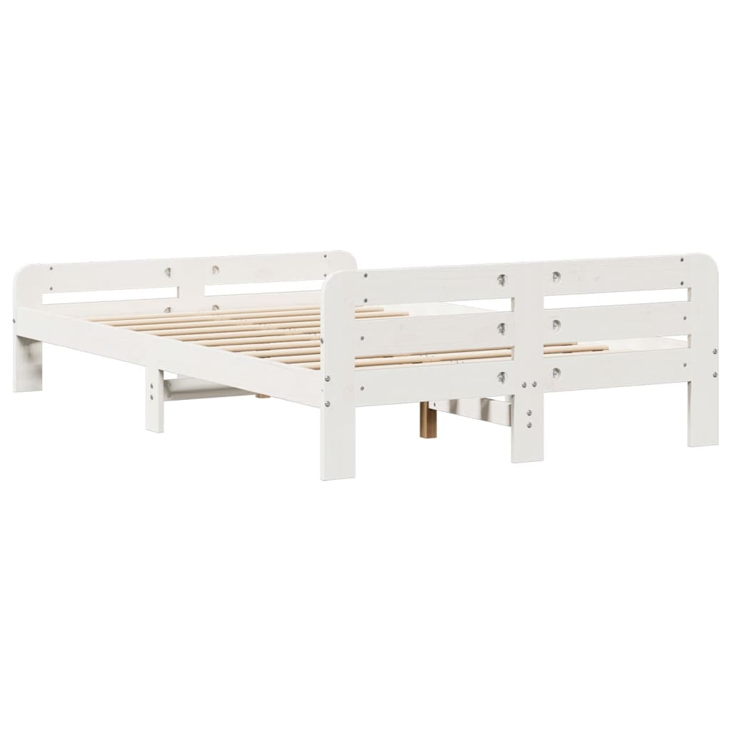 Bedframe zonder matras massief grenenhout wit 135x190 cm is nu te koop bij PeponiXL, paradijselijk wonen!