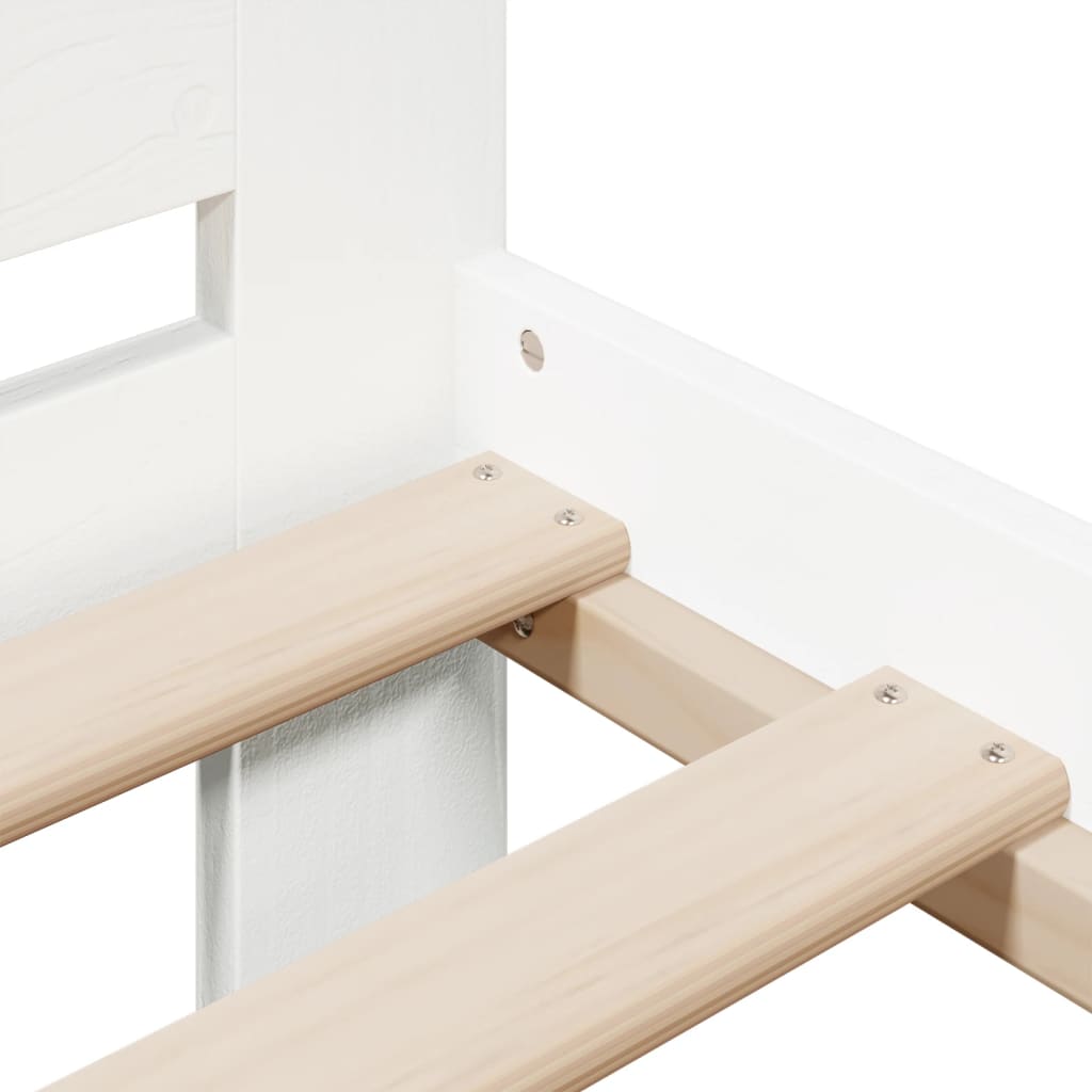 Bedframe zonder matras massief grenenhout wit 135x190 cm is nu te koop bij PeponiXL, paradijselijk wonen!