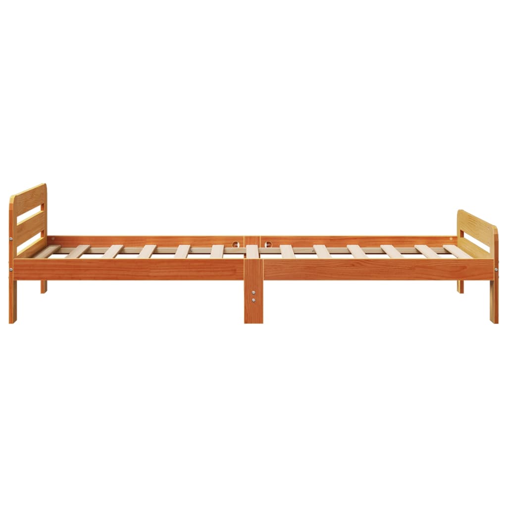 Bedframe zonder matras massief grenenhout wasbruin 75x190 cm is nu te koop bij PeponiXL, paradijselijk wonen!
