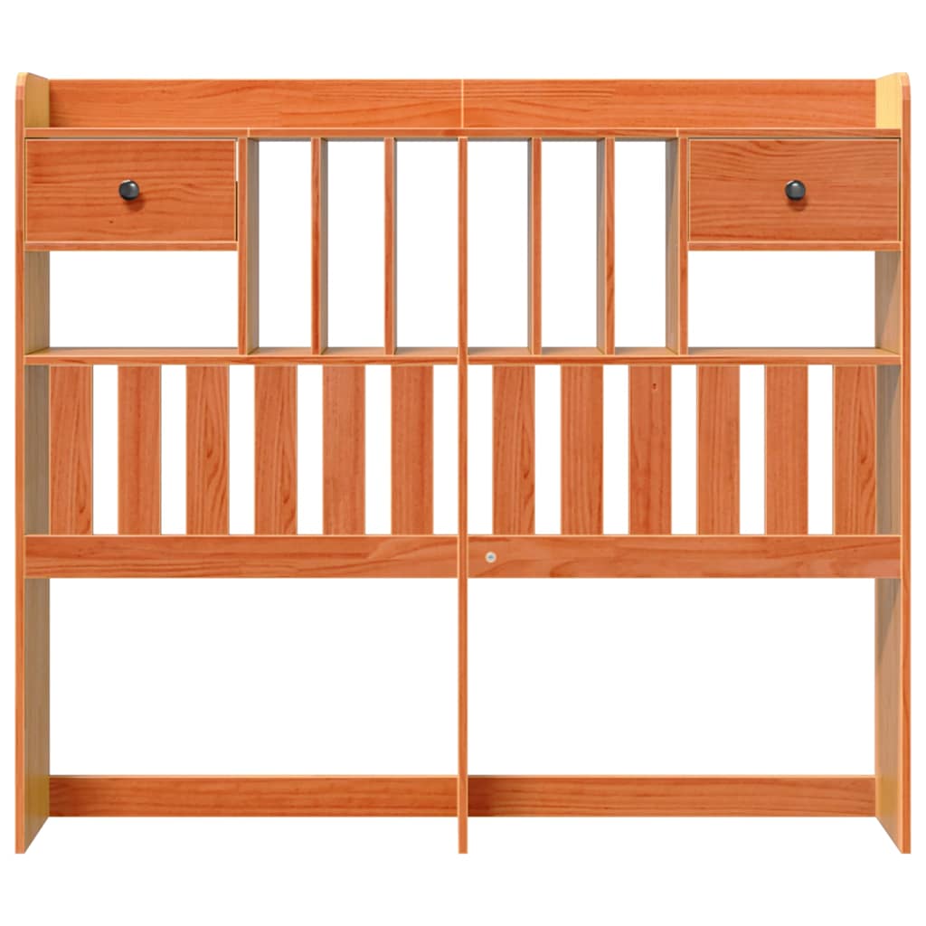 Hoofdbord met opbergruimte 135 cm massief grenenhout wasbruin is nu te koop bij PeponiXL, paradijselijk wonen!