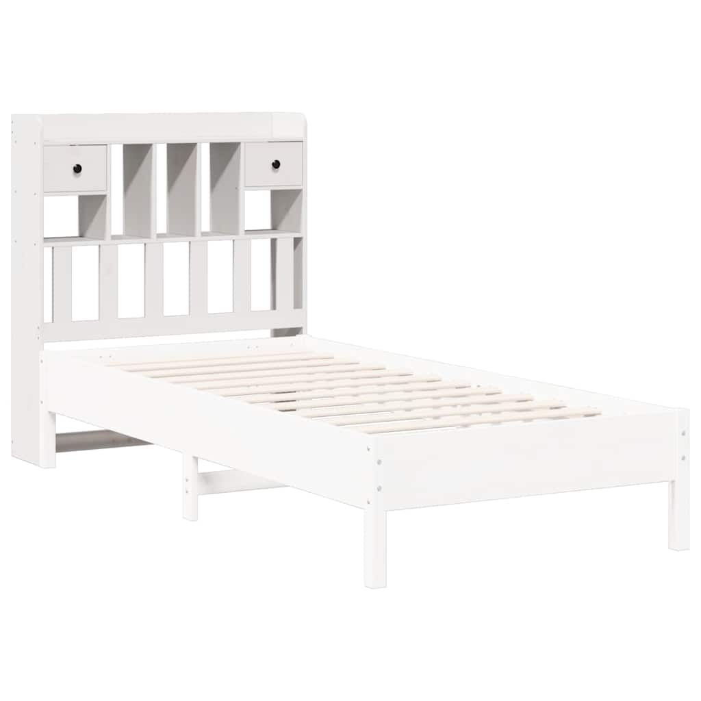 Hoofdbord met opbergruimte 90 cm massief grenenhout wit is nu te koop bij PeponiXL, paradijselijk wonen!