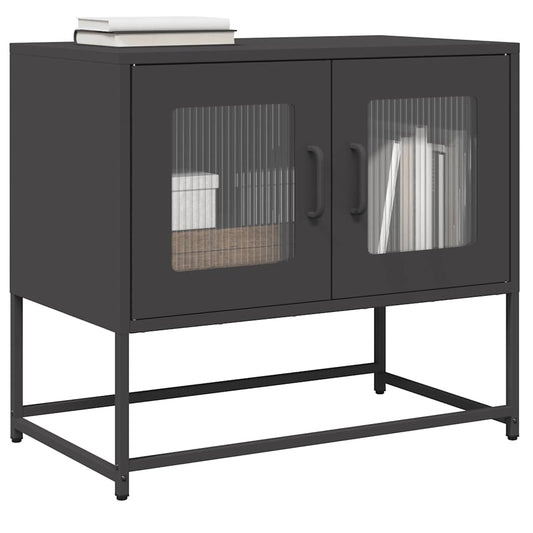 Tv-meubel 68x39x60,5 cm koudgewalst staal zwart is nu te koop bij PeponiXL, paradijselijk wonen!