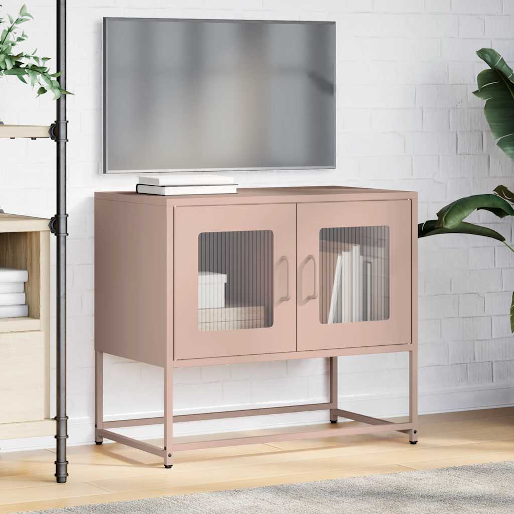 Tv-meubel 68x39x60,5 cm koudgewalst staal roze is nu te koop bij PeponiXL, paradijselijk wonen!
