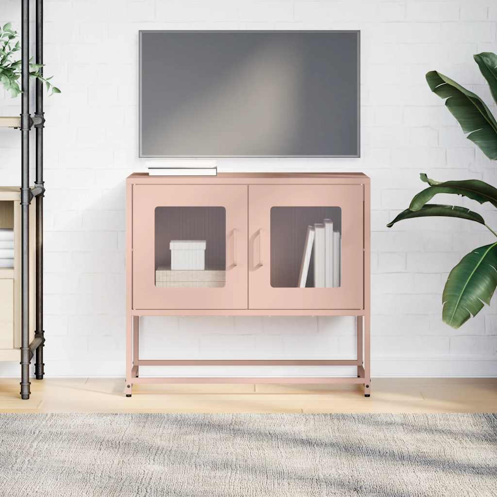 Tv-meubel 68x39x60,5 cm koudgewalst staal roze is nu te koop bij PeponiXL, paradijselijk wonen!