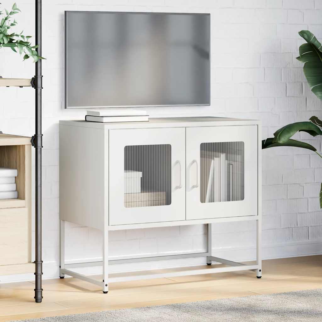 Tv-meubel 68x39x60,5 cm koudgewalst staal wit is nu te koop bij PeponiXL, paradijselijk wonen!