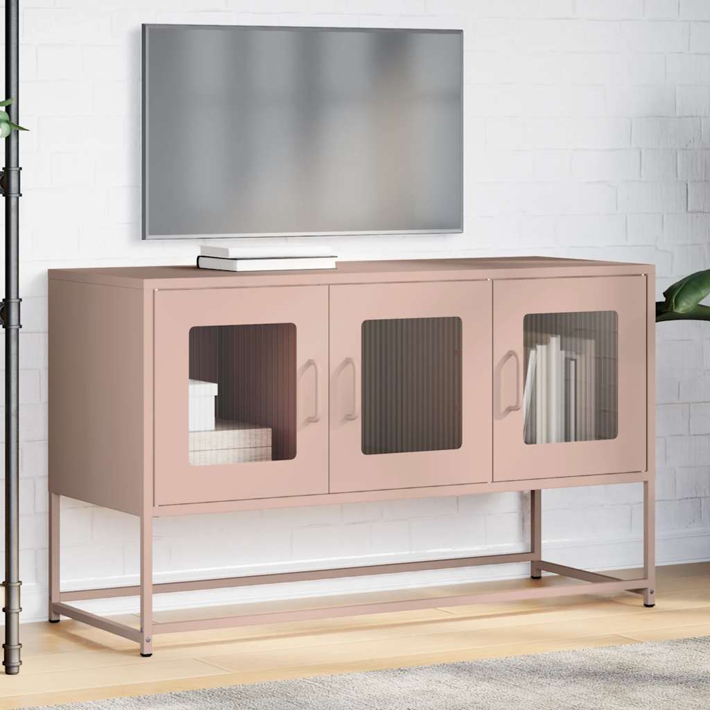 Tv-meubel 100,5x39x60,5 cm koudgewalst staal roze is nu te koop bij PeponiXL, paradijselijk wonen!