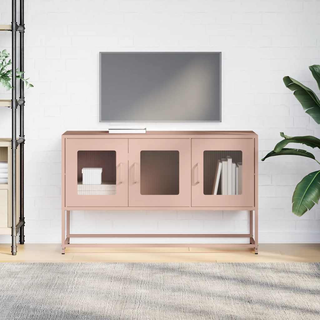 Tv-meubel 100,5x39x60,5 cm koudgewalst staal roze is nu te koop bij PeponiXL, paradijselijk wonen!