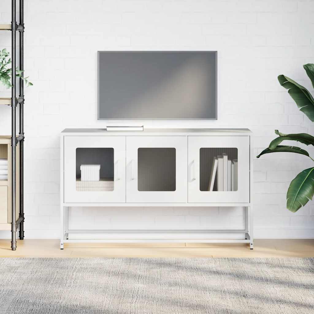 Tv-meubel 100,5x39x60,5 cm koudgewalst staal wit is nu te koop bij PeponiXL, paradijselijk wonen!