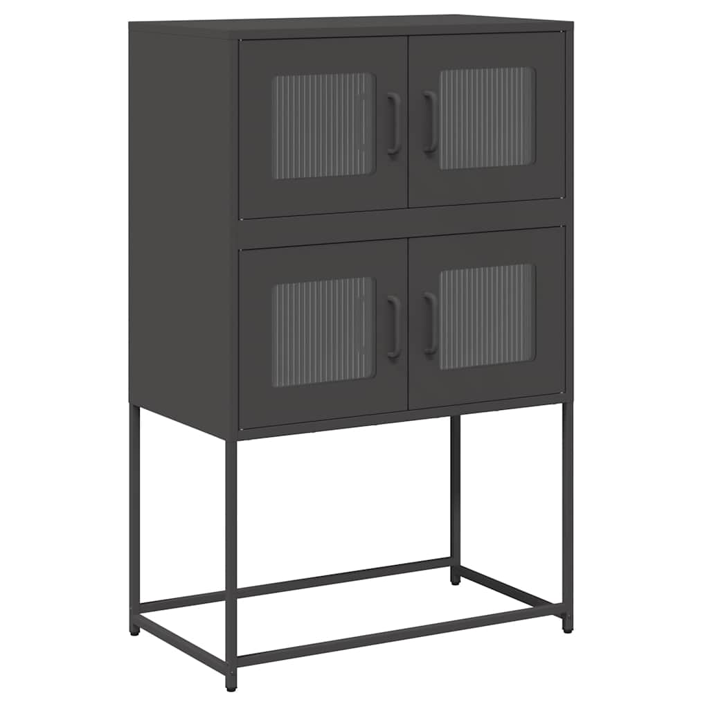 Hoge kast 68x39x107 cm staal zwart is nu te koop bij PeponiXL, paradijselijk wonen!