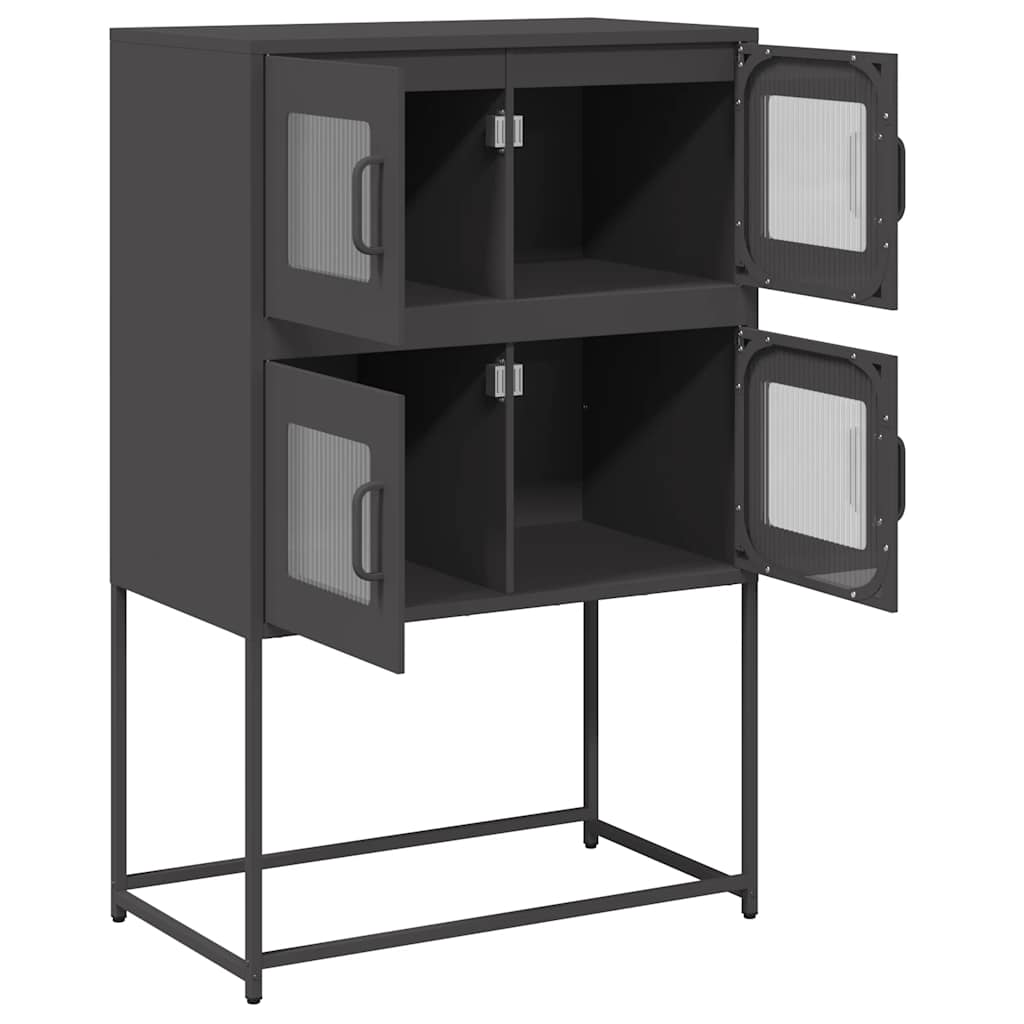 Hoge kast 68x39x107 cm staal zwart is nu te koop bij PeponiXL, paradijselijk wonen!
