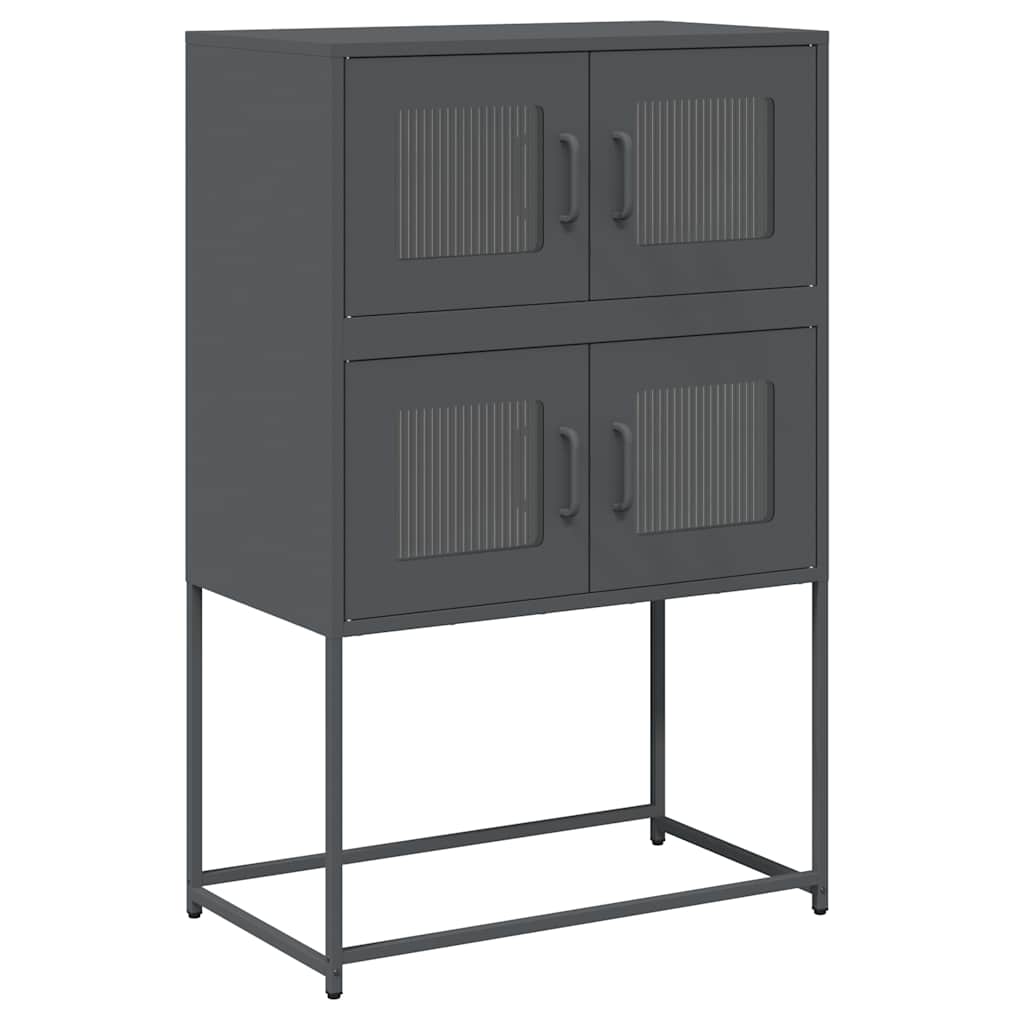 Hoge kast 68x39x107 cm staal antracietkleurig is nu te koop bij PeponiXL, paradijselijk wonen!