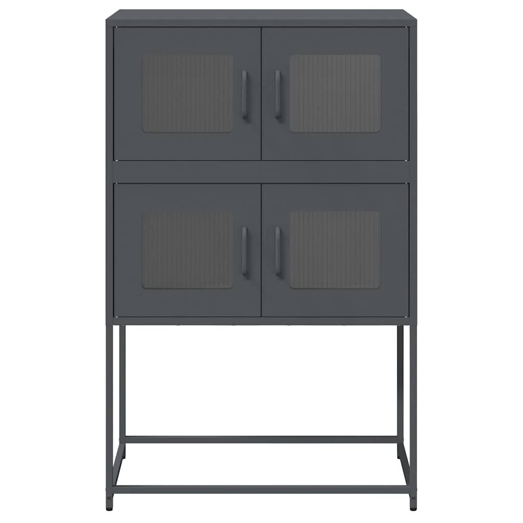Hoge kast 68x39x107 cm staal antracietkleurig is nu te koop bij PeponiXL, paradijselijk wonen!