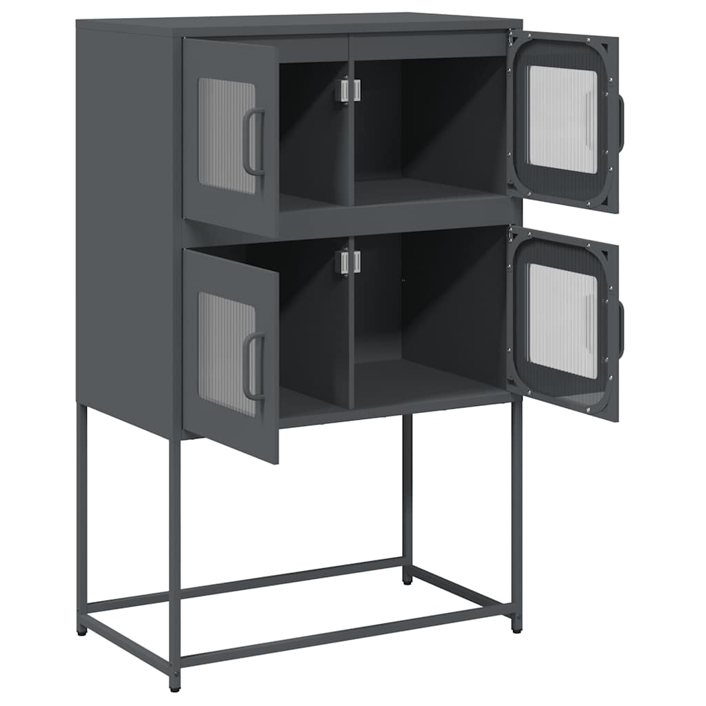 Hoge kast 68x39x107 cm staal antracietkleurig is nu te koop bij PeponiXL, paradijselijk wonen!