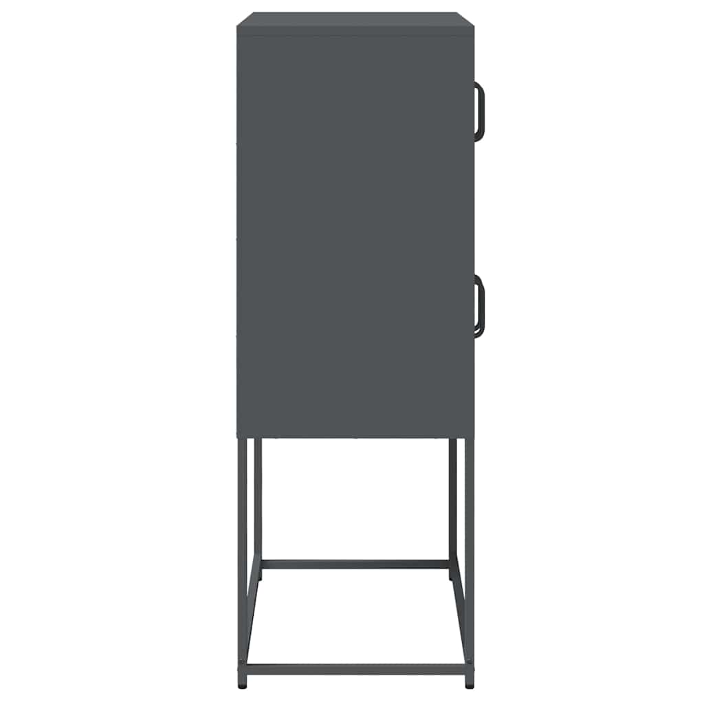 Hoge kast 68x39x107 cm staal antracietkleurig is nu te koop bij PeponiXL, paradijselijk wonen!