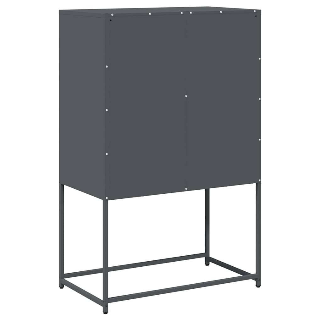 Hoge kast 68x39x107 cm staal antracietkleurig is nu te koop bij PeponiXL, paradijselijk wonen!