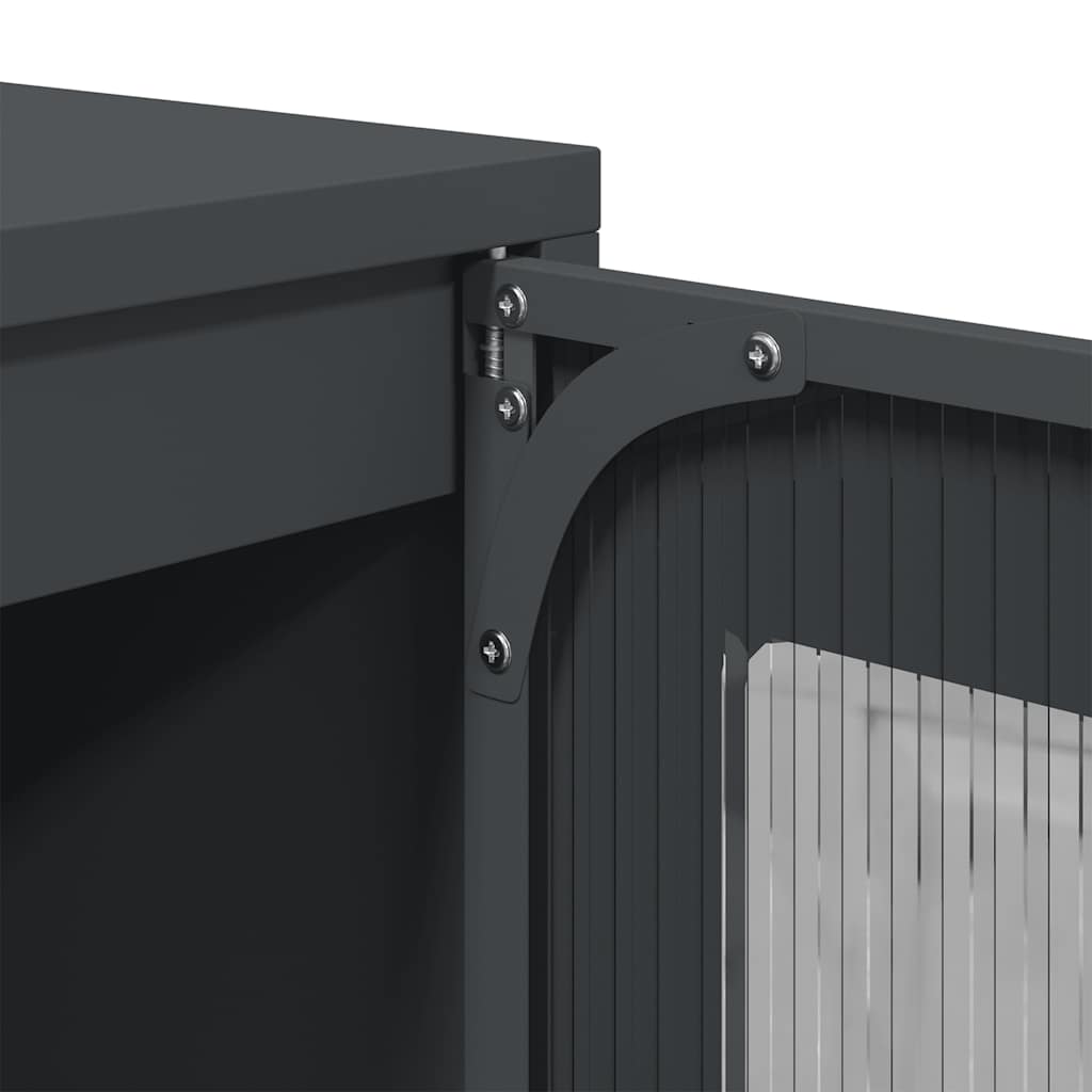 Hoge kast 68x39x107 cm staal antracietkleurig is nu te koop bij PeponiXL, paradijselijk wonen!