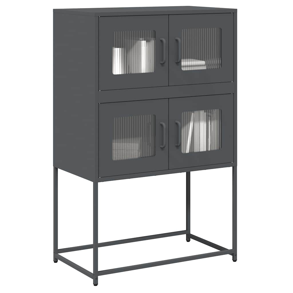 Hoge kast 68x39x107 cm staal antracietkleurig is nu te koop bij PeponiXL, paradijselijk wonen!