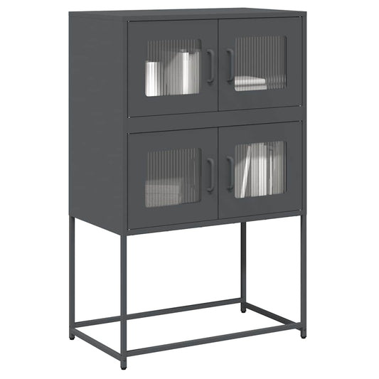 Hoge kast 68x39x107 cm staal antracietkleurig is nu te koop bij PeponiXL, paradijselijk wonen!