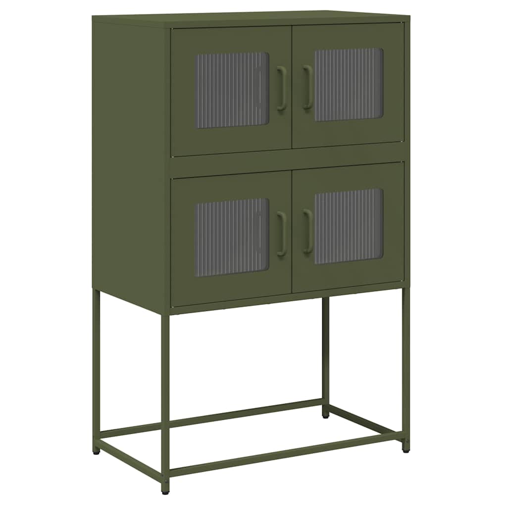Hoge kast 68x39x107 cm staal olijfgroen is nu te koop bij PeponiXL, paradijselijk wonen!