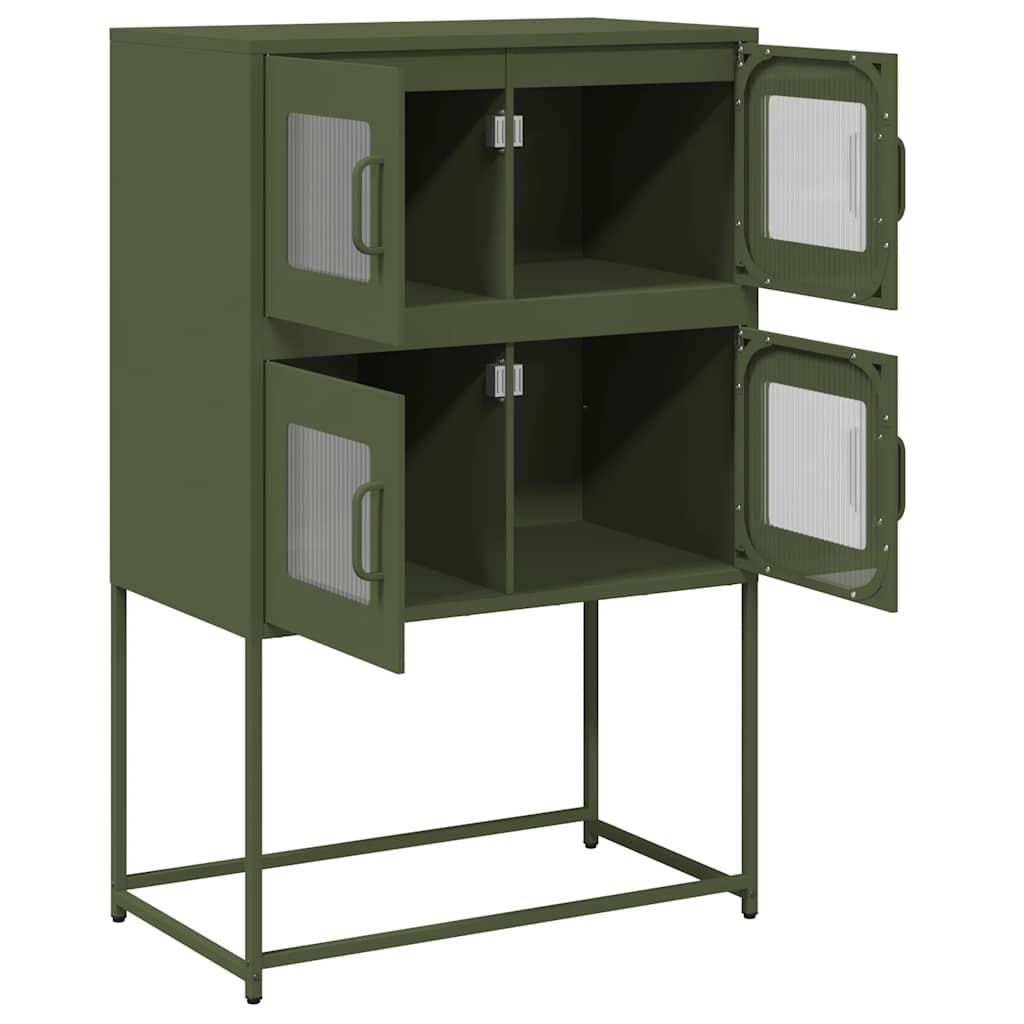 Hoge kast 68x39x107 cm staal olijfgroen is nu te koop bij PeponiXL, paradijselijk wonen!
