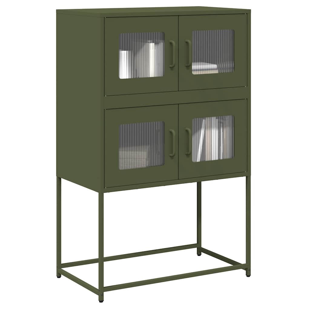 Hoge kast 68x39x107 cm staal olijfgroen is nu te koop bij PeponiXL, paradijselijk wonen!