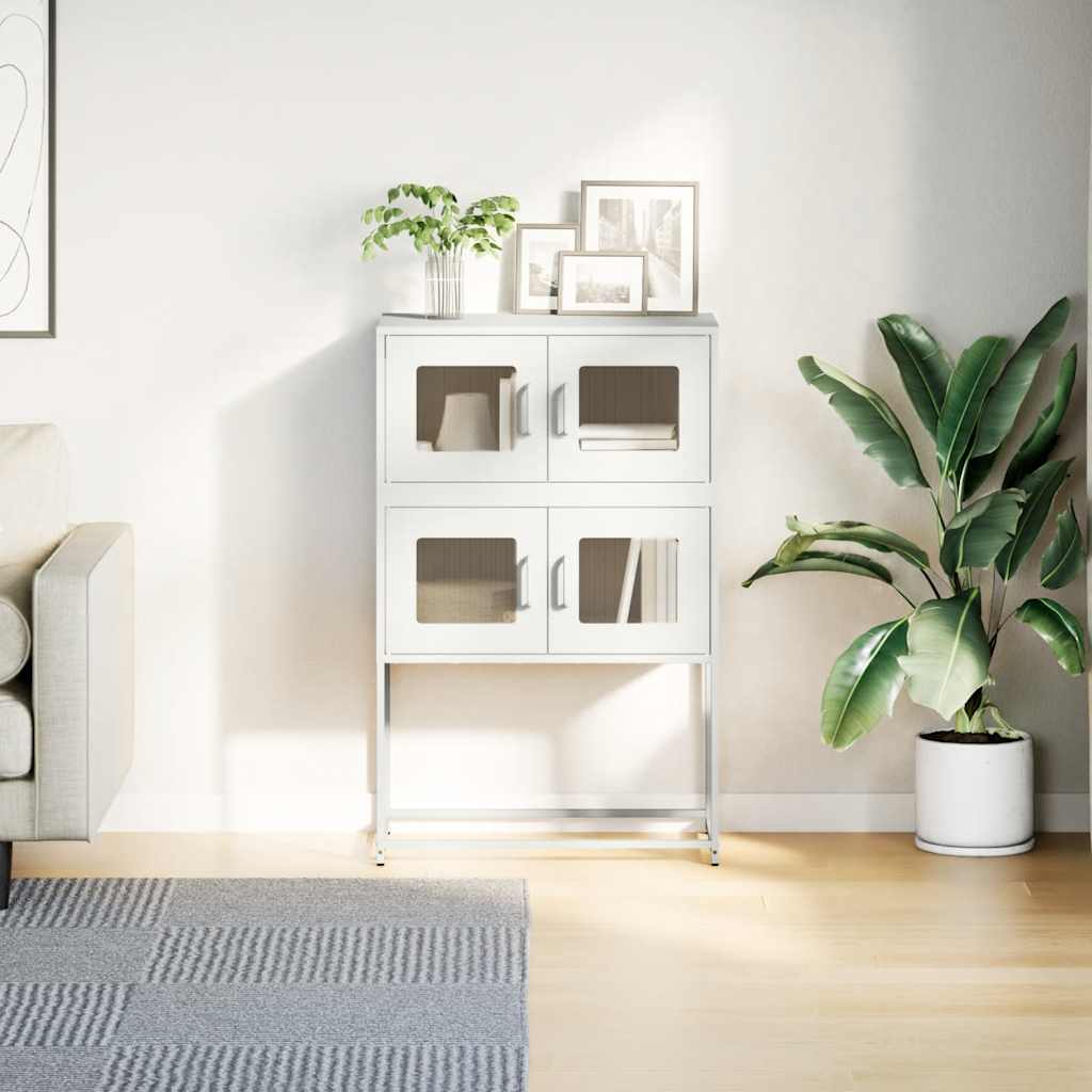 Hoge kast 68x39x107 cm staal wit is nu te koop bij PeponiXL, paradijselijk wonen!