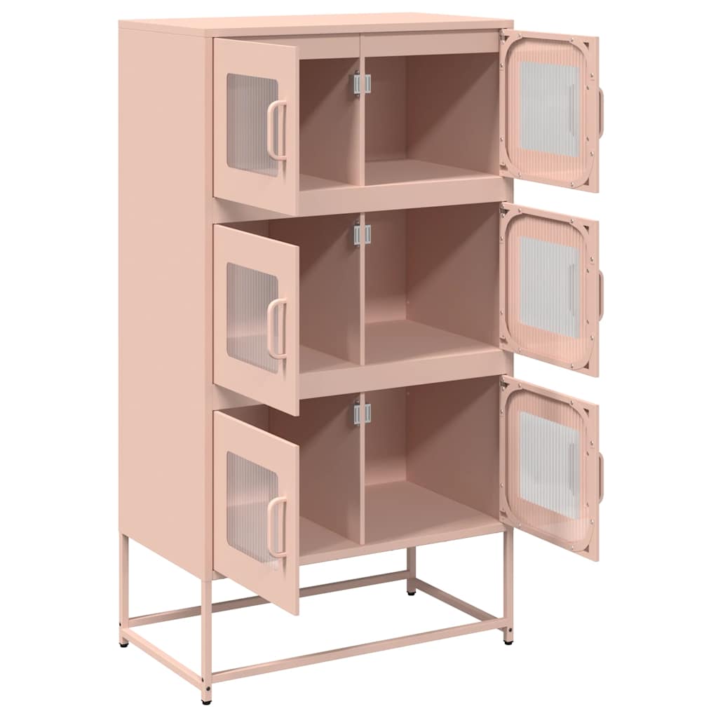 Hoge kast 68x39x123 cm staal roze is nu te koop bij PeponiXL, paradijselijk wonen!