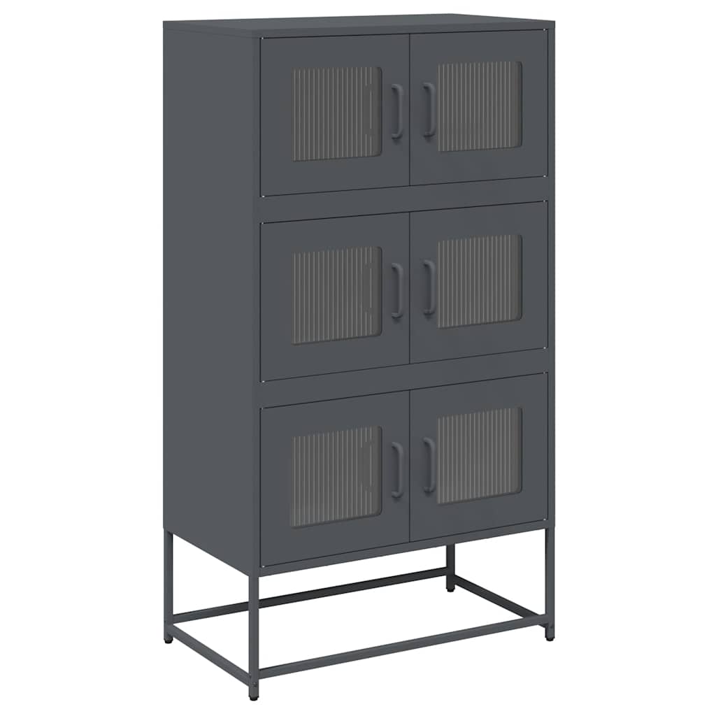 Hoge kast 68x39x123 cm staal antracietkleurig is nu te koop bij PeponiXL, paradijselijk wonen!