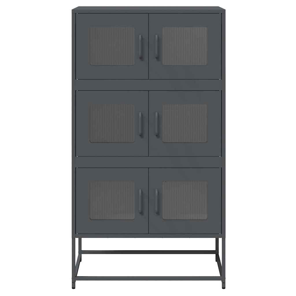 Hoge kast 68x39x123 cm staal antracietkleurig is nu te koop bij PeponiXL, paradijselijk wonen!