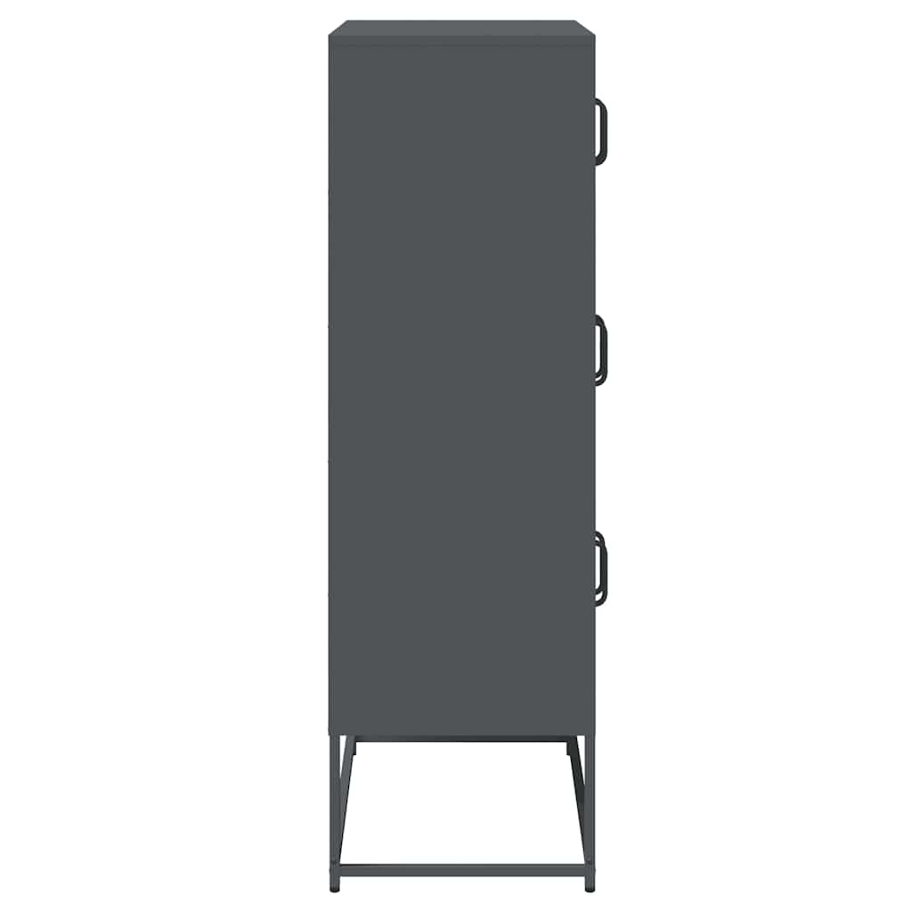Hoge kast 68x39x123 cm staal antracietkleurig is nu te koop bij PeponiXL, paradijselijk wonen!