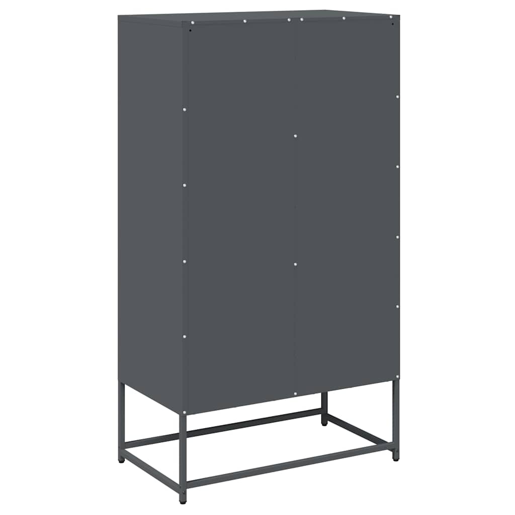 Hoge kast 68x39x123 cm staal antracietkleurig is nu te koop bij PeponiXL, paradijselijk wonen!