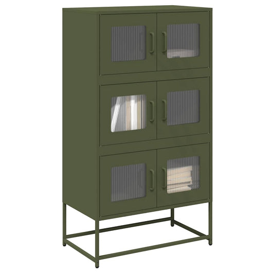 Hoge kast 68x39x123 cm staal olijfgroen is nu te koop bij PeponiXL, paradijselijk wonen!