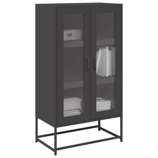 Hoge kast 68x39x123 cm staal zwart is nu te koop bij PeponiXL, paradijselijk wonen!