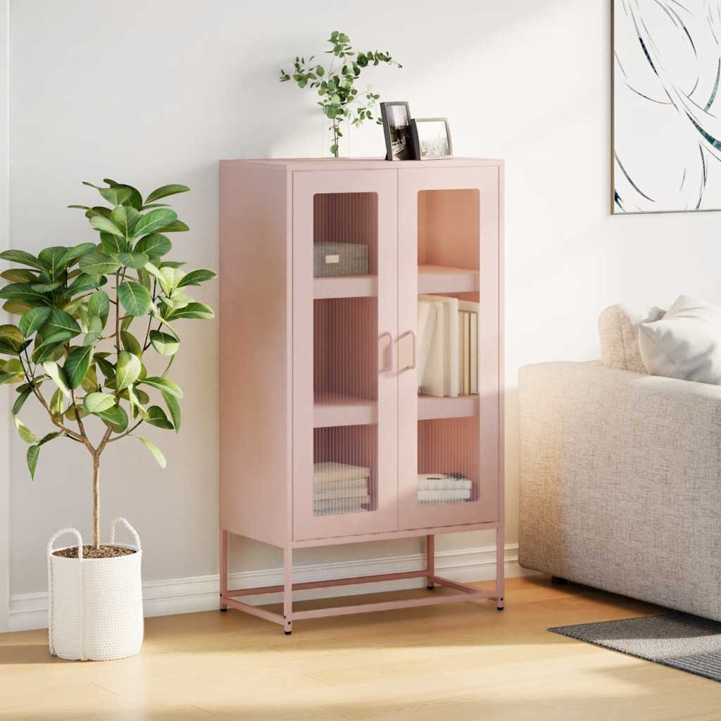 Hoge kast 68x39x123 cm staal roze is nu te koop bij PeponiXL, paradijselijk wonen!