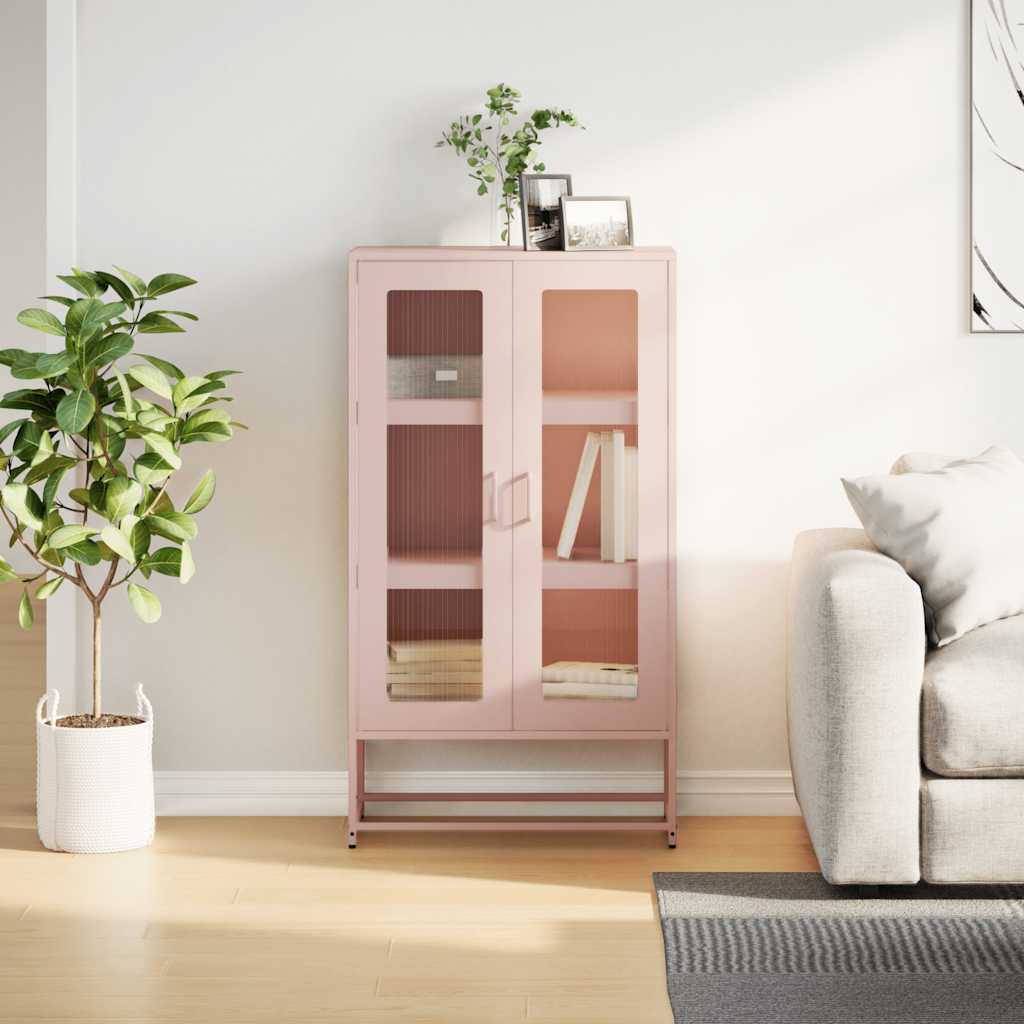Hoge kast 68x39x123 cm staal roze is nu te koop bij PeponiXL, paradijselijk wonen!