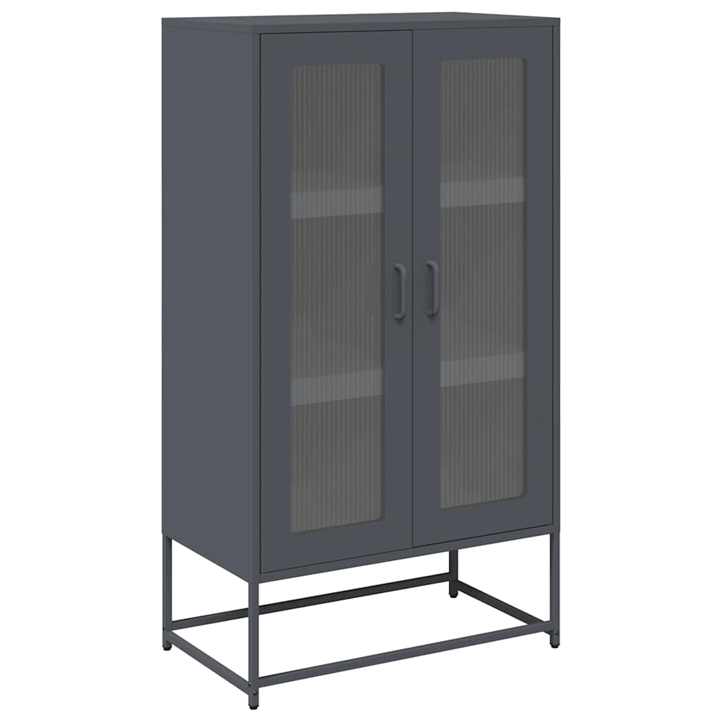 Hoge kast 68x39x123 cm staal antracietkleurig is nu te koop bij PeponiXL, paradijselijk wonen!