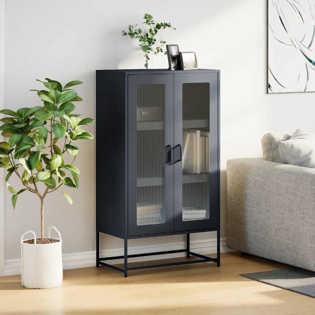 Hoge kast 68x39x123 cm staal antracietkleurig is nu te koop bij PeponiXL, paradijselijk wonen!