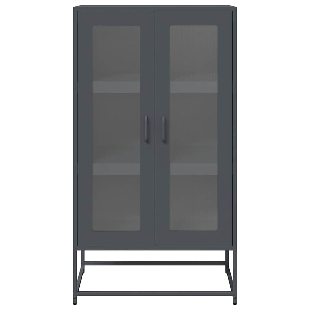 Hoge kast 68x39x123 cm staal antracietkleurig is nu te koop bij PeponiXL, paradijselijk wonen!