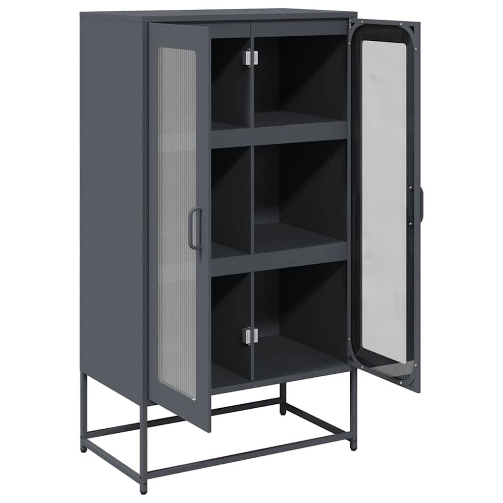 Hoge kast 68x39x123 cm staal antracietkleurig is nu te koop bij PeponiXL, paradijselijk wonen!