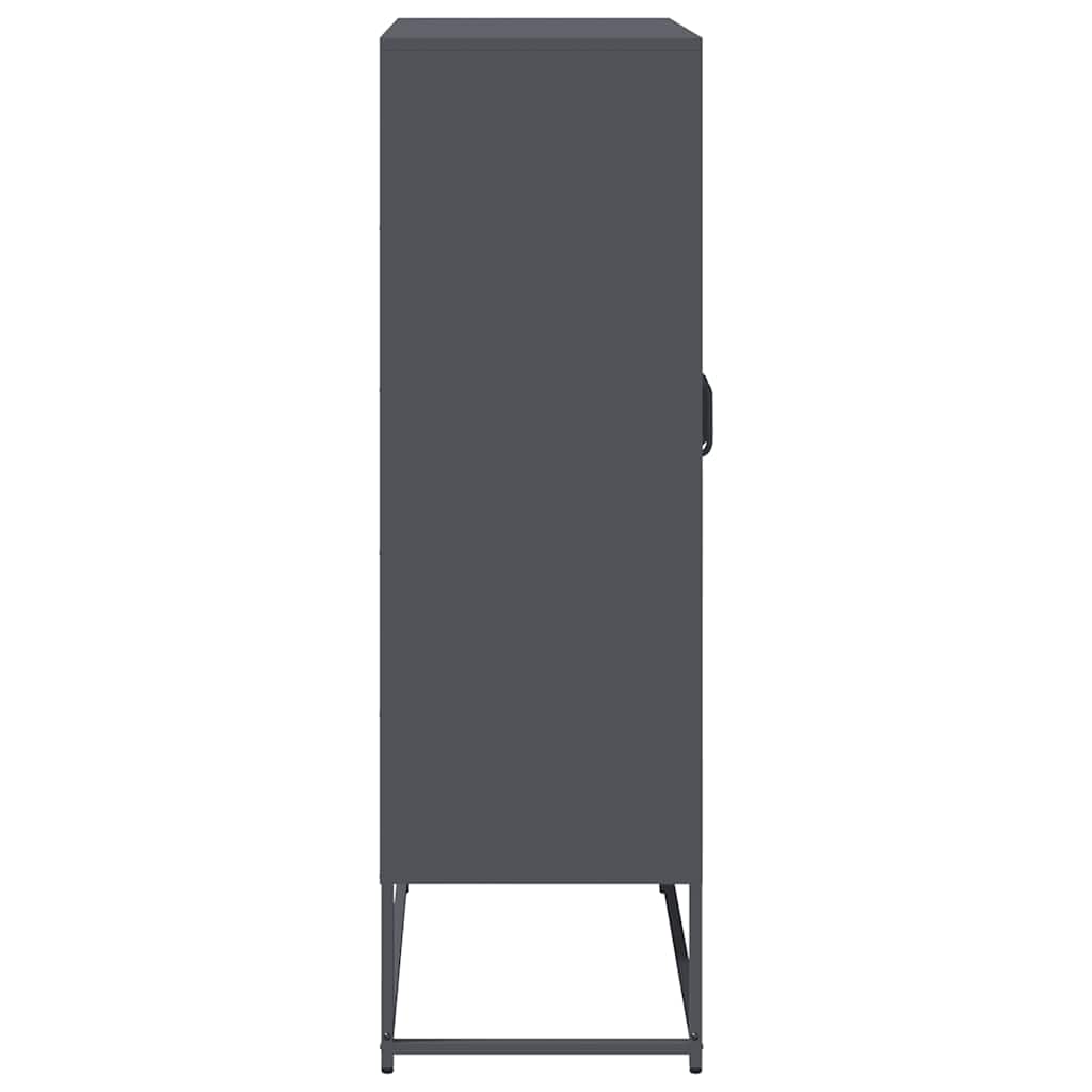 Hoge kast 68x39x123 cm staal antracietkleurig is nu te koop bij PeponiXL, paradijselijk wonen!