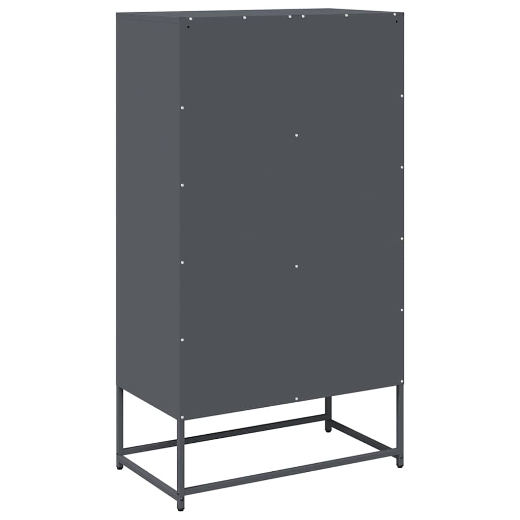 Hoge kast 68x39x123 cm staal antracietkleurig is nu te koop bij PeponiXL, paradijselijk wonen!