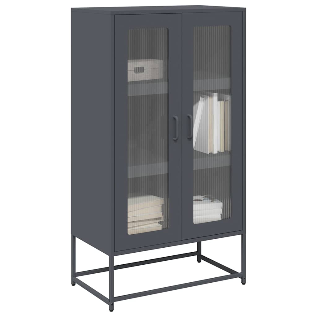 Hoge kast 68x39x123 cm staal antracietkleurig is nu te koop bij PeponiXL, paradijselijk wonen!