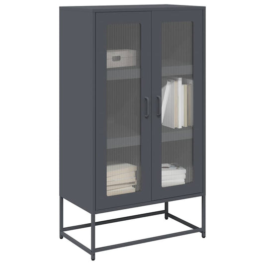 Hoge kast 68x39x123 cm staal antracietkleurig is nu te koop bij PeponiXL, paradijselijk wonen!